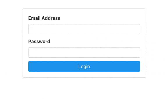 A login form built in React and using custom React Hooks to power the form validation