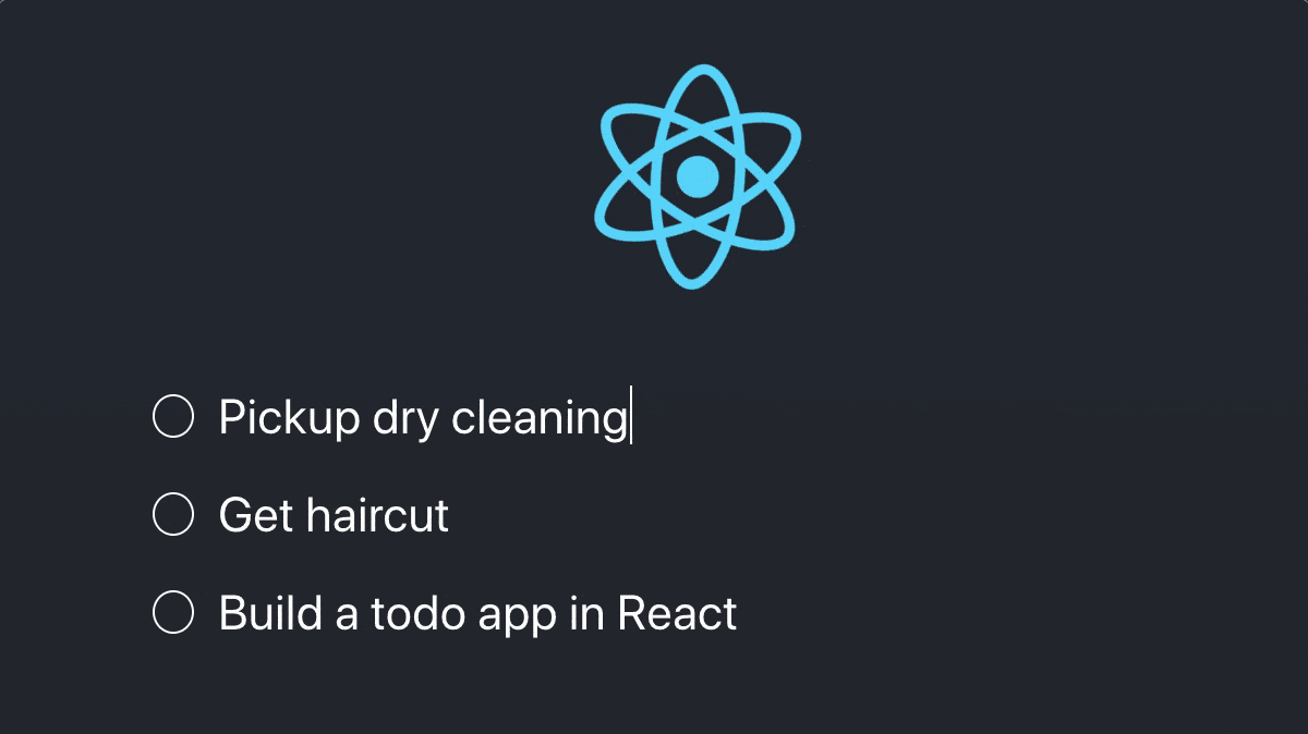 A todo list app showing the first task being changed from pickup dry cleaning to pickup groceries.